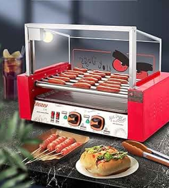 Hot Dog Roller Grill – 7 Rollers Non-Stick Sausage Cooker