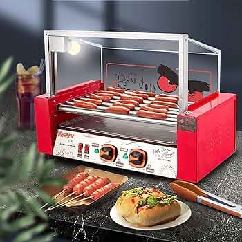 Hot Dog Roller Grill – 7 Rollers Non-Stick Sausage Cooker