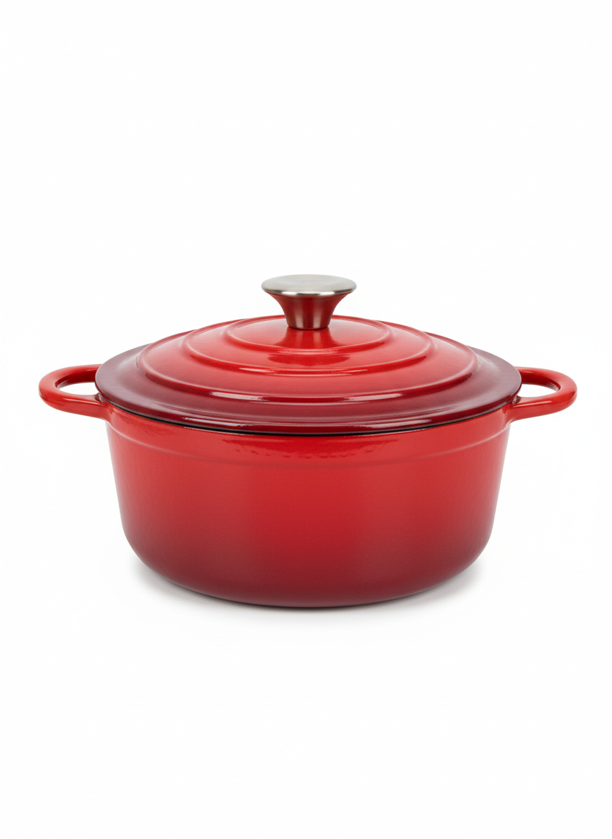 Küchenprofi Provence Cast-Iron Cooking Pot (Cocotte) – 22 cm / 3.2 L (Red)