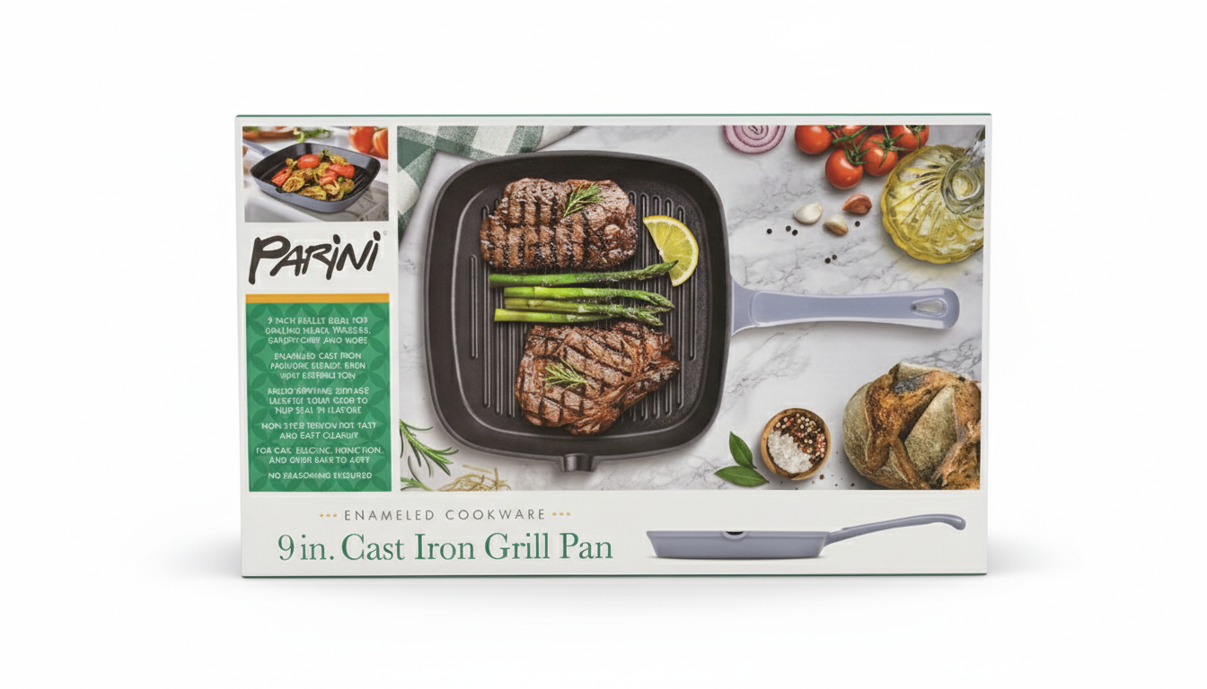 Parini 9-Inch Cast Iron Grill Pan